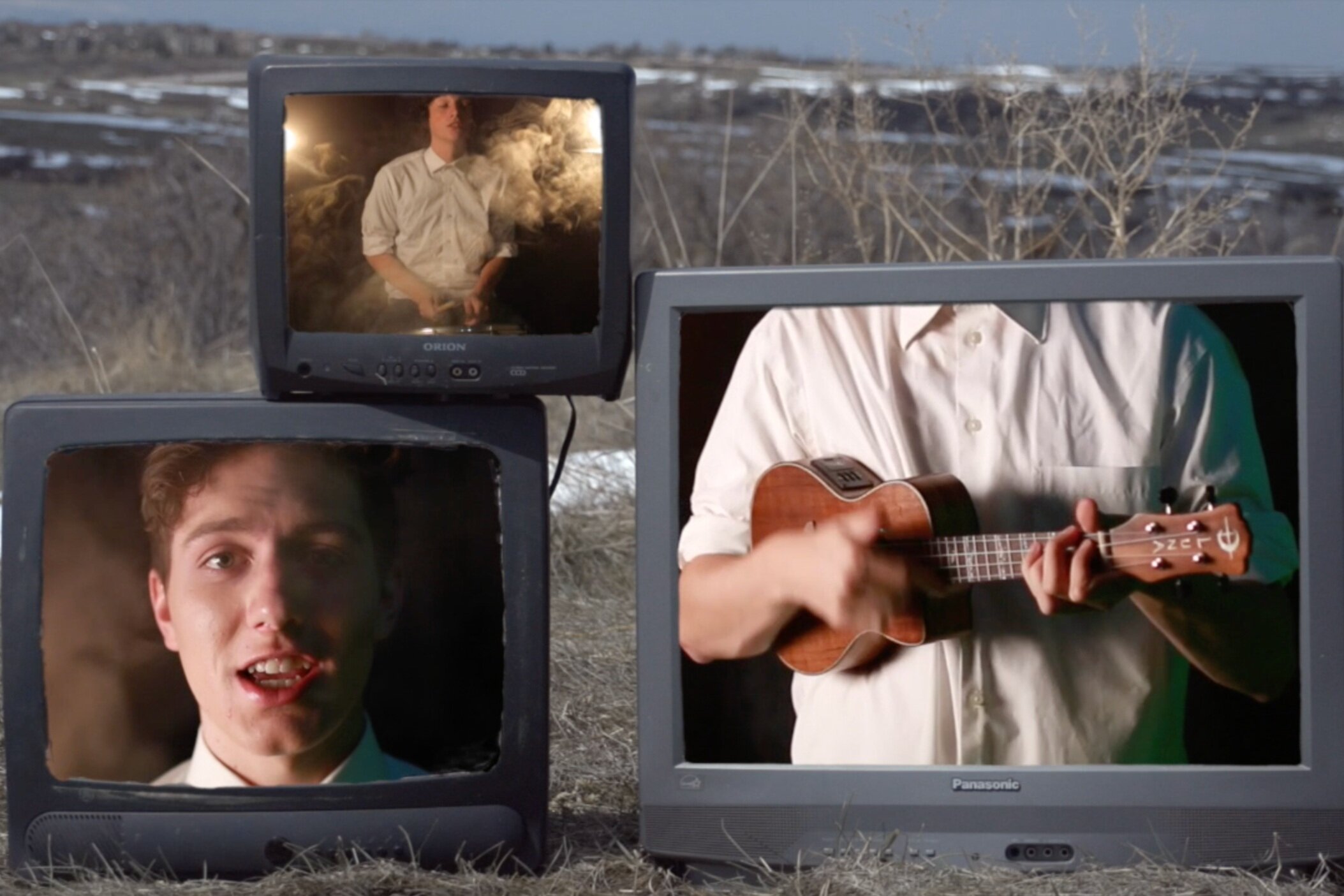Still from the We Don&rsquo;t Believe What&rsquo;s on TV music video